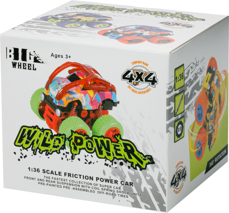Инерционный автомобиль «Wild Power» с граффити, со спецэффектом поворота на 360 градусов