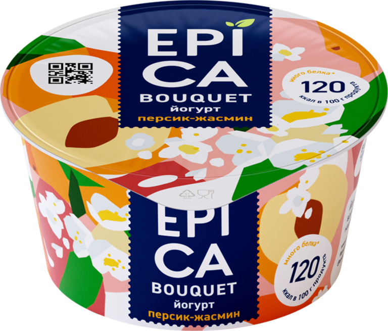 Йогурт 4.8% «Epica» Персик Жасмин 4,8%, 130 г