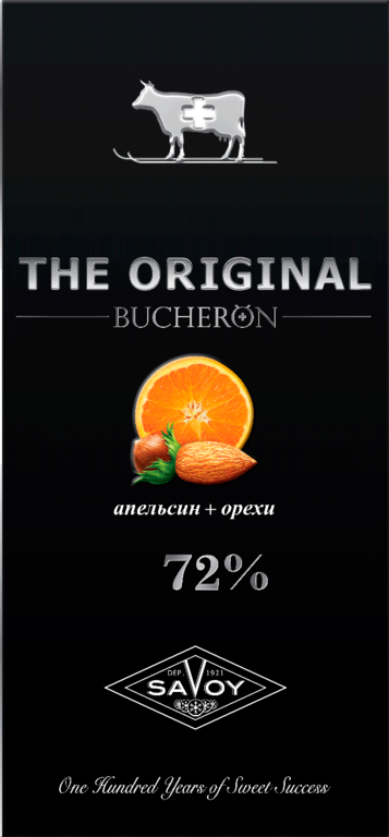 Шоколад горький «Bucheron» The Original, с апельсином и орехами, 100 г