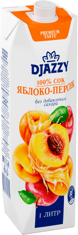 Сок «Djazzy» Яблоко-персик, 1 л