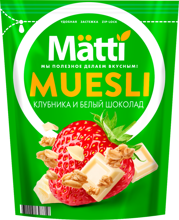 Мюсли «Matti» Клубника и белый шоколад, 250 г