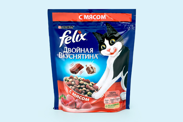 Сухой корм для кошек «Felix» «Двойная вкуснятина» с мясом, 300 г