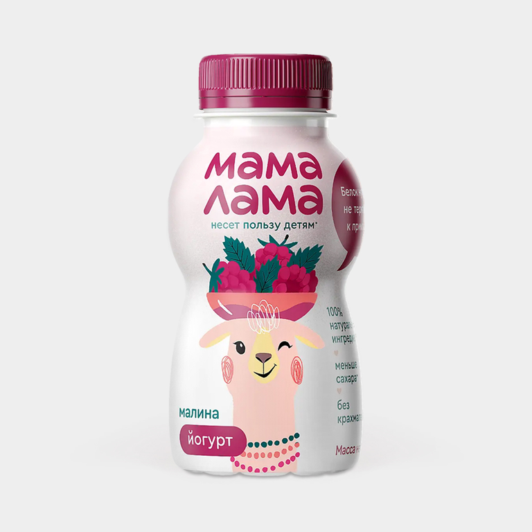 Йогурт питьевой 2.5% «Мама Лама» Малина, 200 г