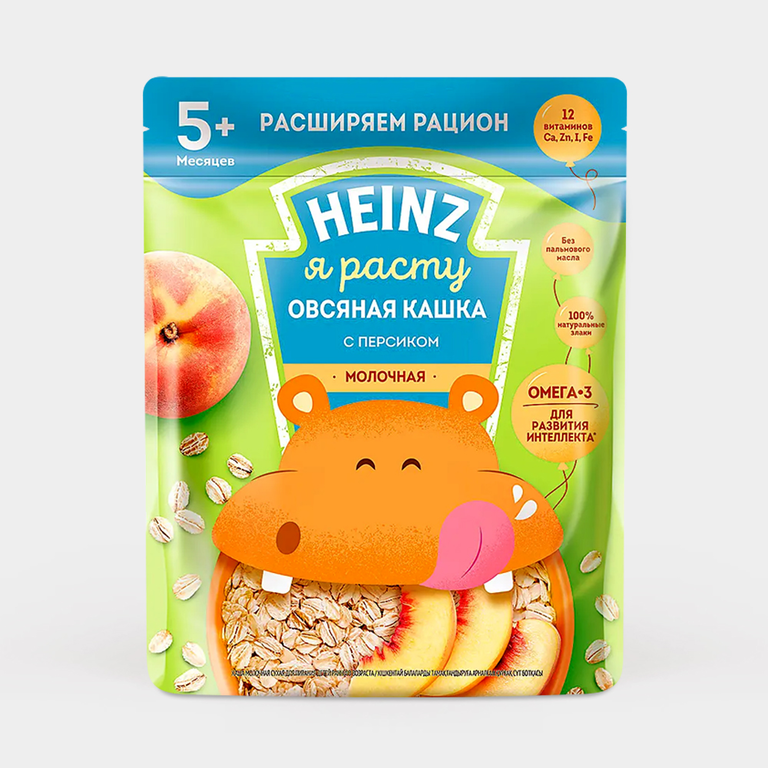 Каша овсяная «Heinz» молочная с персиком, 200 г