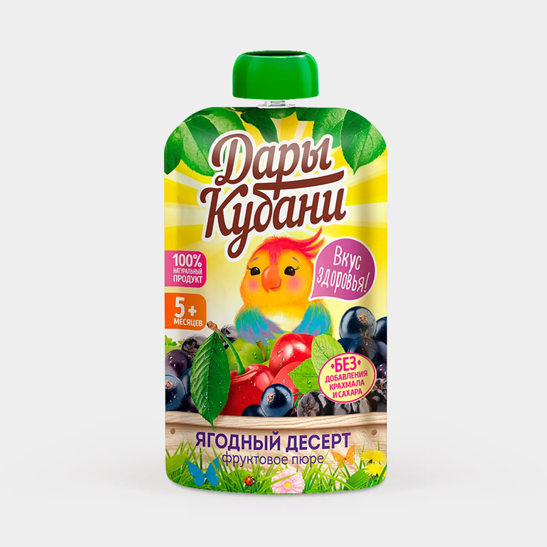 Пюре фруктовое «Дары Кубани» Ягодный десерт, 90 г