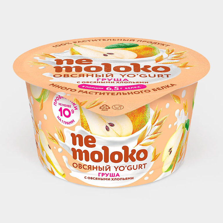 Йогурт овсяный «NeMoloko» Груша с овсяными хлопьями, 130 г – купить по ...