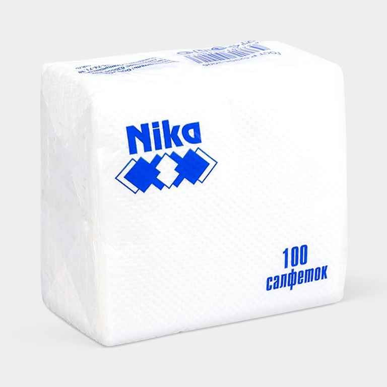 Салфетки «Nika» однослойные белые, 100 шт