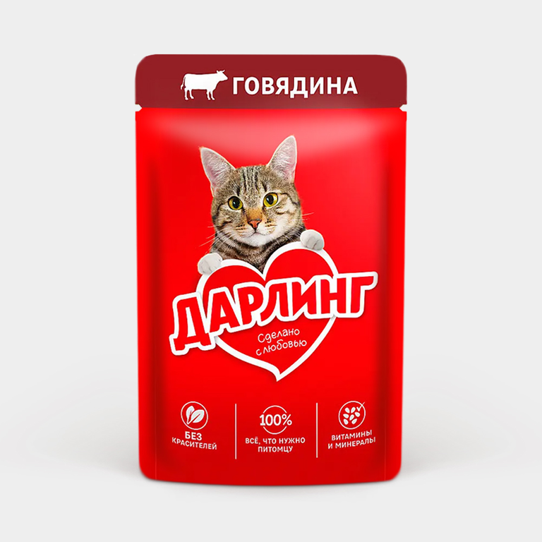 Корм для кошек «Дарлинг» Говядина, 75 г