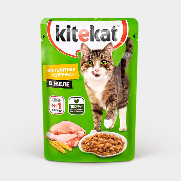 Влажный корм для кошек «Kitekat» «Аппетитная курочка» в желе, 85 г