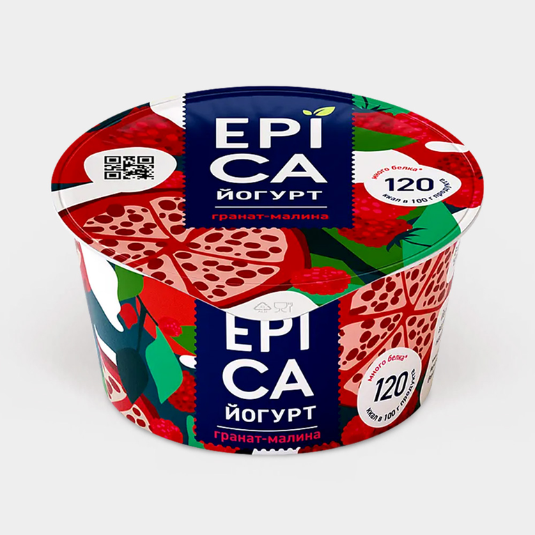 Йогурт 4.8% «Epica» Гранат-малина, 130 г