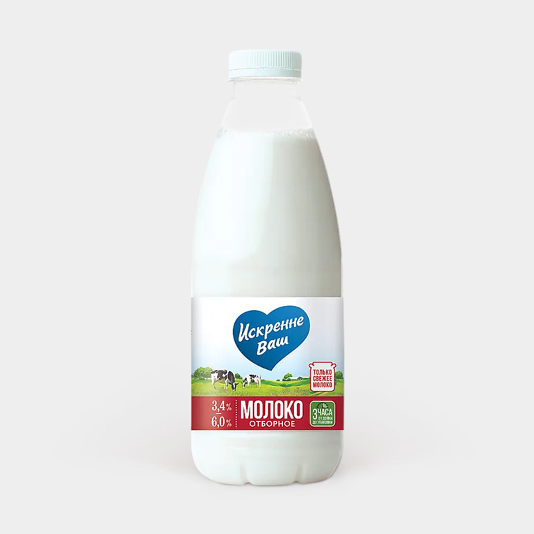 Молоко «Искренне Ваш» Отборное, 3.4-6%, 930 г