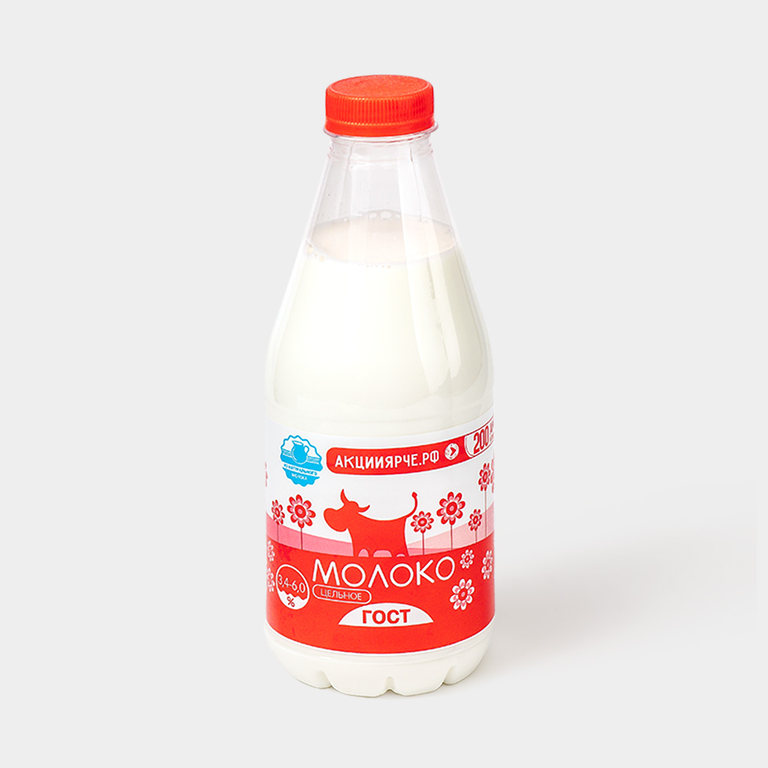 Молоко цельное/отборное 3,4%-6%, 850 г