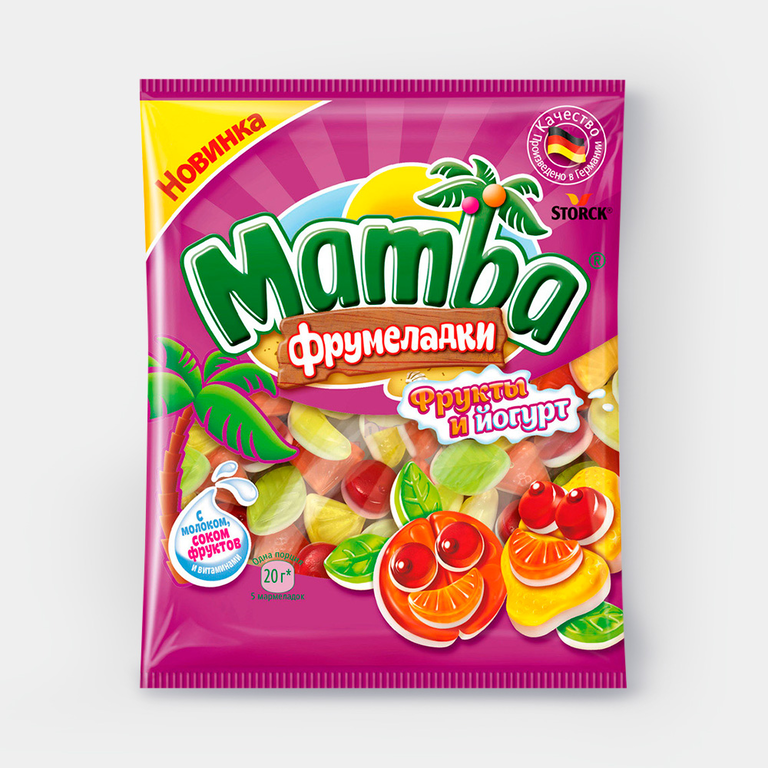 Жевательный мармелад «Mamba» фрумеладки Фрукты и йогурт, 72 г