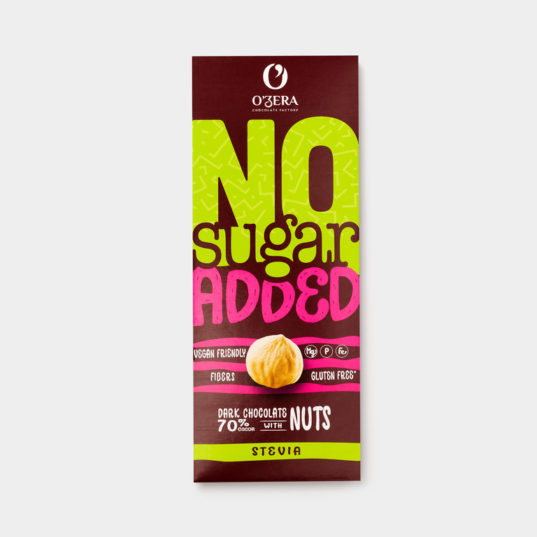 Горький шоколад «O'Zera» No sugar added Dark&Nuts, 90 г