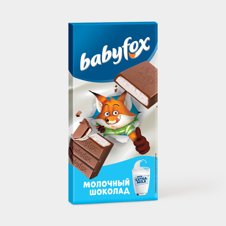 Шоколад «Babyfox» с молочной начинкой, 90 г