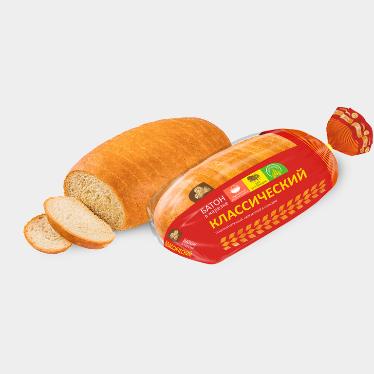 Батон «Русский хлеб» «Классический» в нарезке, 350 г