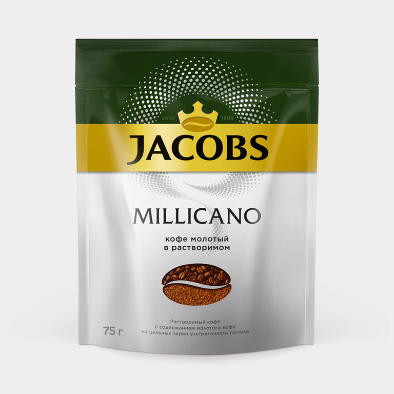 Кофе «Jacobs Monarсh» Millicano, молотый в растворимом, 75 г