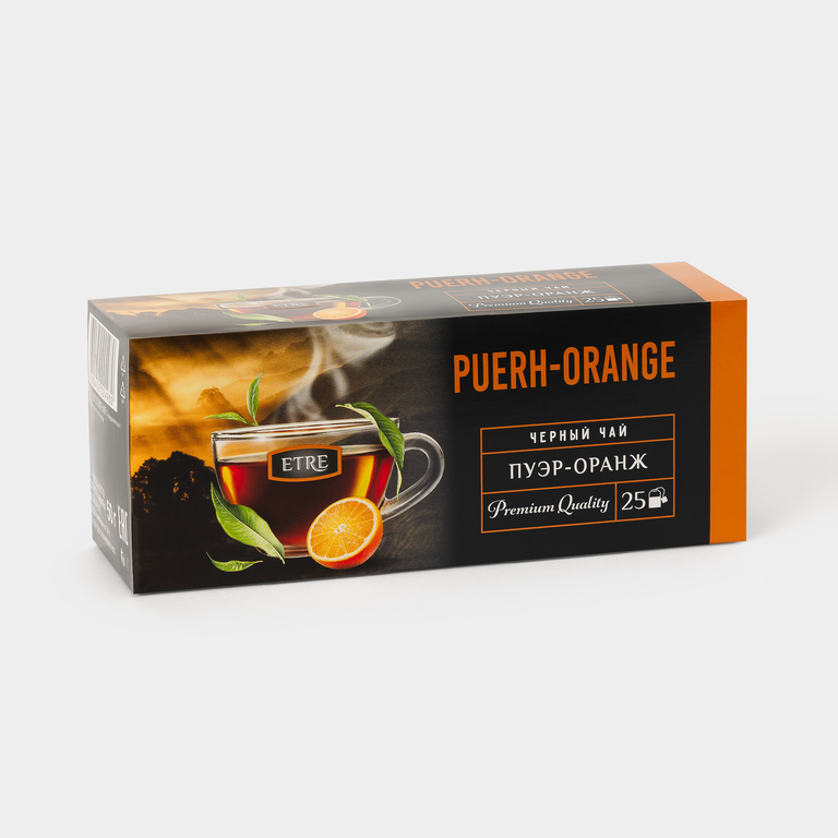Чай черный «Etre» Пуэр-Оранж, 25 пакетиков, 50 г