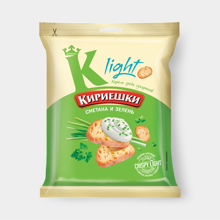 Сухарики «Кириешки Light» со вкусом сметаны и зелени, 80 г