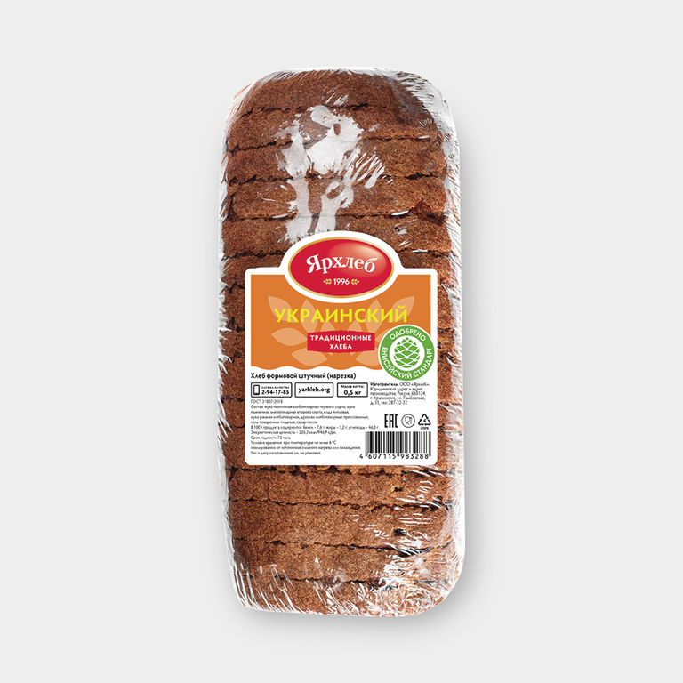 Хлеб «Ярхлеб» Украинский, в нарезке, 600 г