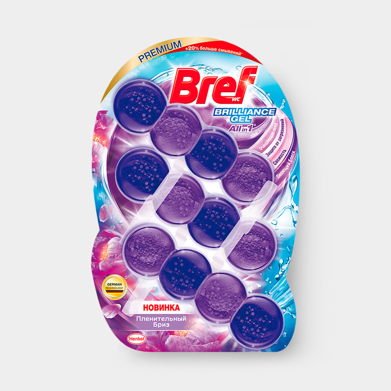 Туалетный блок «Bref» Brilliance Gel Пленительный Бриз, 42 г