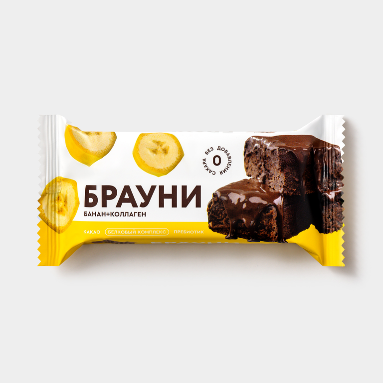 Пирожное «ProteinRex» протеиновое, «Брауни» банановое с коллагеном, 50 ...