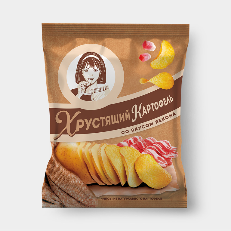 Чипсы «Хрустящий картофель» со вкусом бекона, 160 г