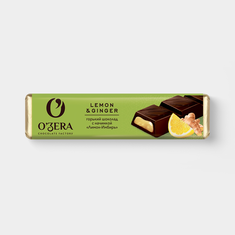 Шоколад горький «O'Zera» с начинкой «Лимон-имбирь», 50 г