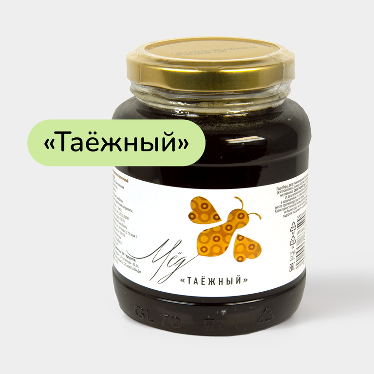 Мед цветочный натуральный Таежный, 350 г