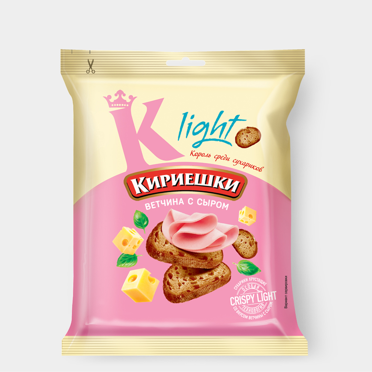 Сухарики «Кириешки Light» со вкусом ветчины с сыром, 80 г