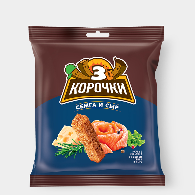 Сухарики «3 Корочки» со вкусом сёмги с сыром, 40 г