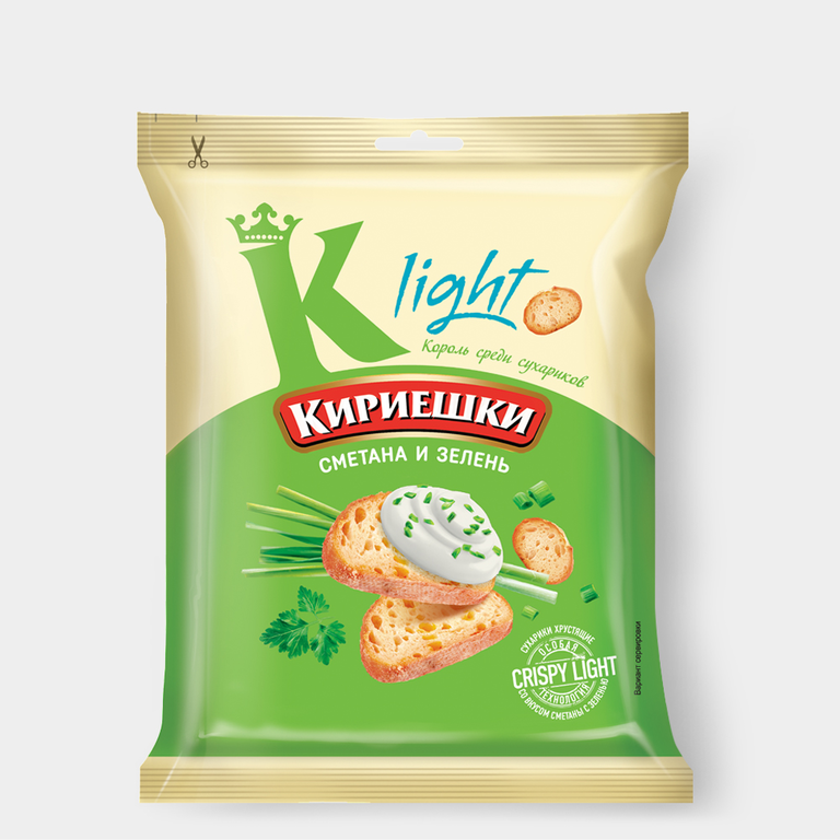 Сухарики «Кириешки Light» со вкусом сметаны и зелени, 33 г