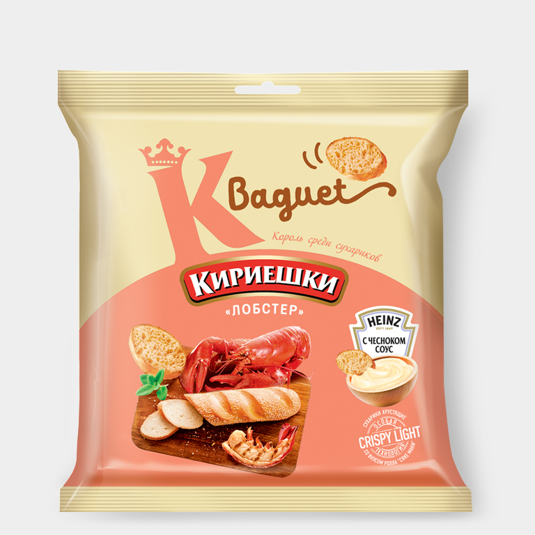 Сухарики «Кириешки Baguet» Лобстер + чесночный соус, 45 г