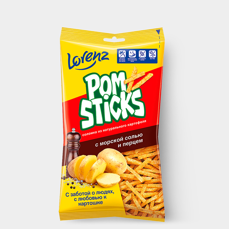 Картофельная соломка «Pomsticks» с морской солью и перцем, 100 г