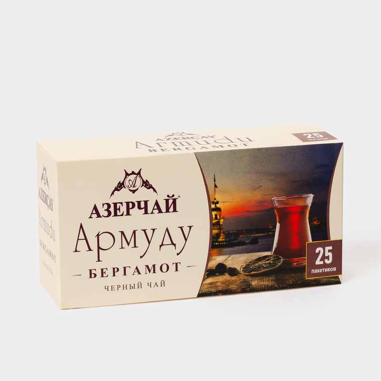 Чай черный «Азерчай» Армуду с ароматом бергамота, 25 пакетиков