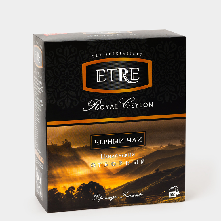 Чай «Etre» Royal Ceylon черный цейлонский, 100 пакетиков, 200 г