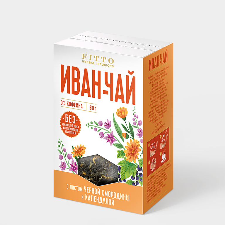 Напиток чайный «Fitto» Иван-чай с черной смородиной и календулой, 80 г