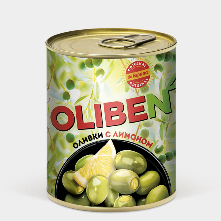 Оливки «OLIBEN» крупные с лимоном, 270 г