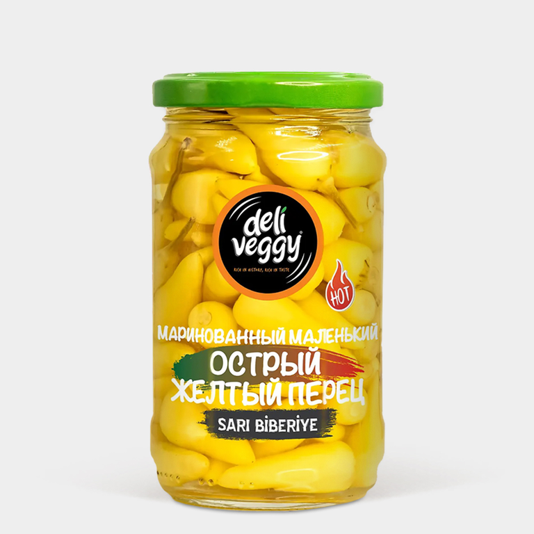 Перец маринованный «Deli veggy» маленький, острый, желтый, 320 г