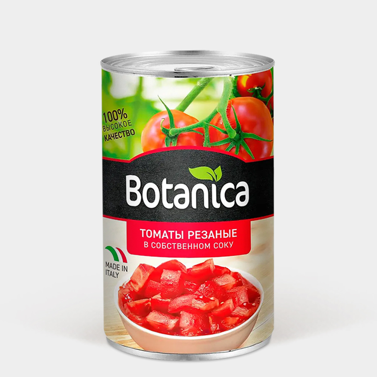 Томаты «Botanica» резаные в собственном соку, 425 мл