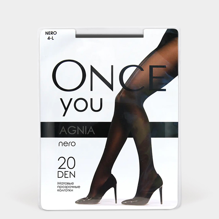 Колготки женские «Once You» Agnia 20 den, nero, размер 4