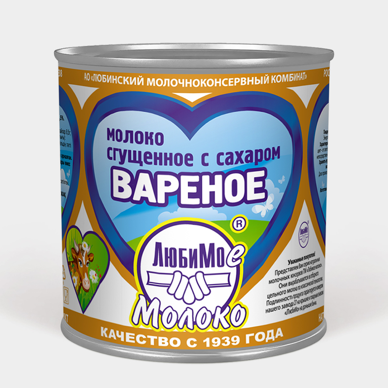 Молоко «Любимое молоко» сгущенное с сахаром, вареное, 380 г