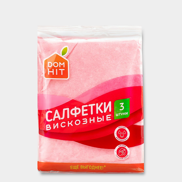 Салфетки «DOMHIT» из вискозы, 3 шт