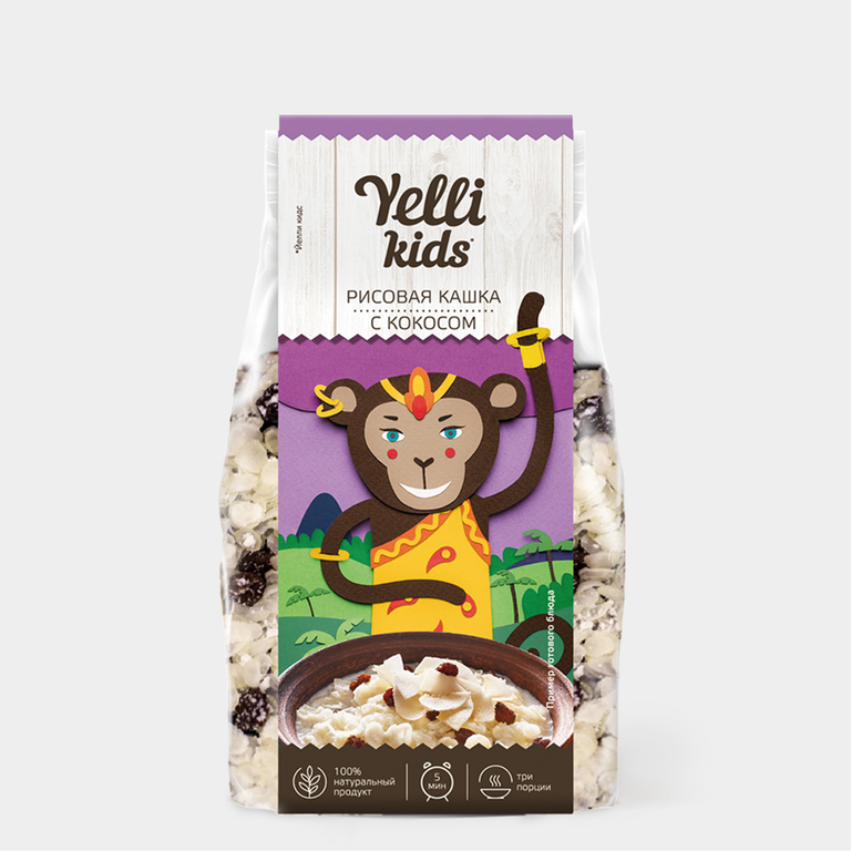 Рисовая кашка «Yelli kids» с кокосом, 100 г