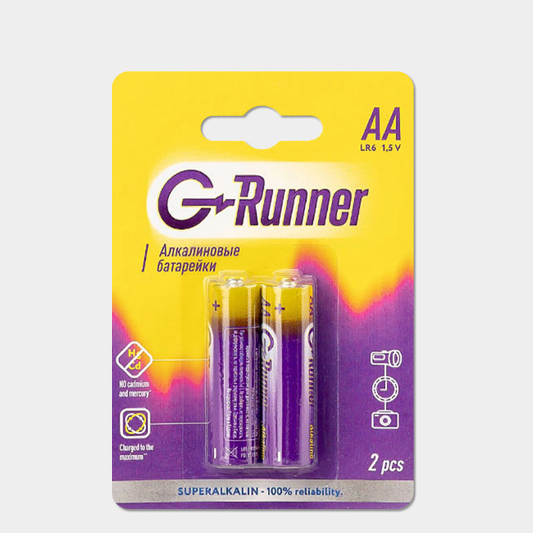 Батарейки алкалиновые «G-runner» AA/LR6, 1,5 V, 2шт