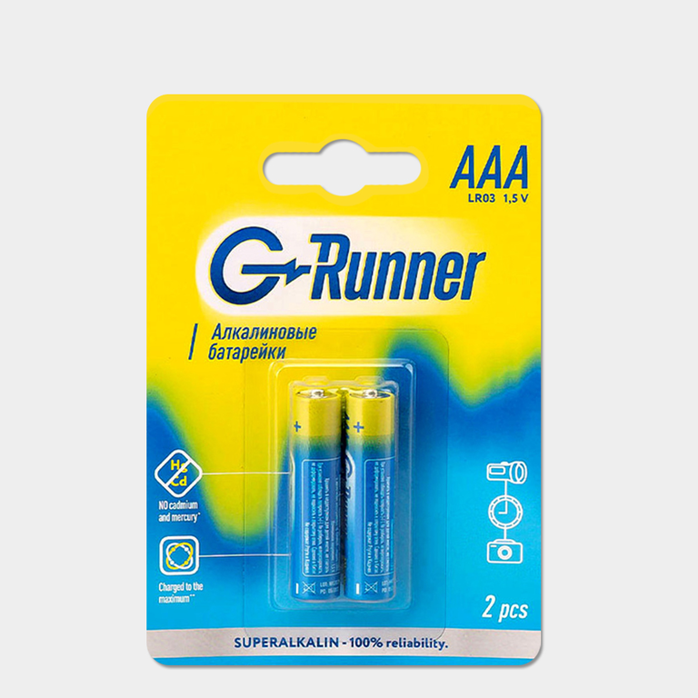 Батарейки алкалиновые «G-runner» AAА/LR03, 1,5 V, 2шт