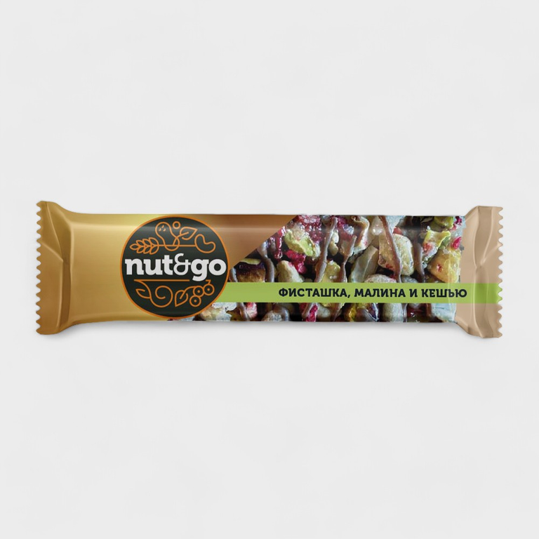 Батончик «Nut&Go» «Фисташка, малина и кешью», 28 г