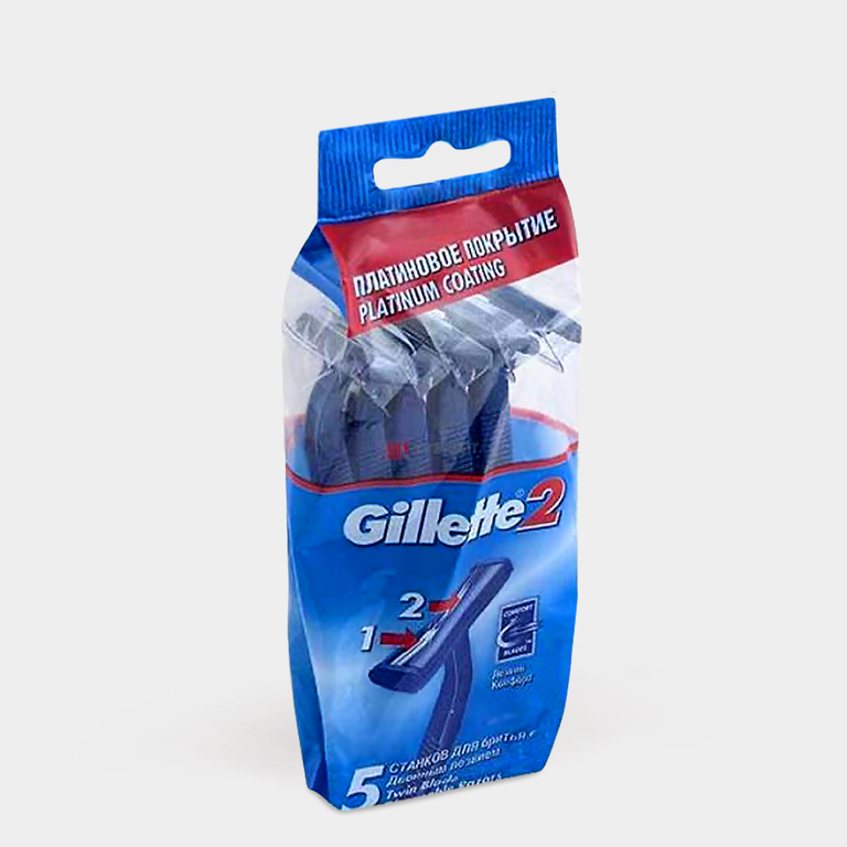 Одноразовый станок «Gillette» с двойным лезвием, 5шт