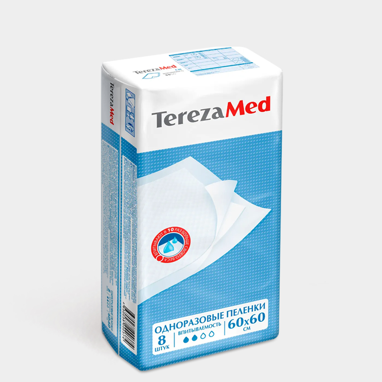 Пеленки одноразовые «TerezaMed» 60x60, 8 шт