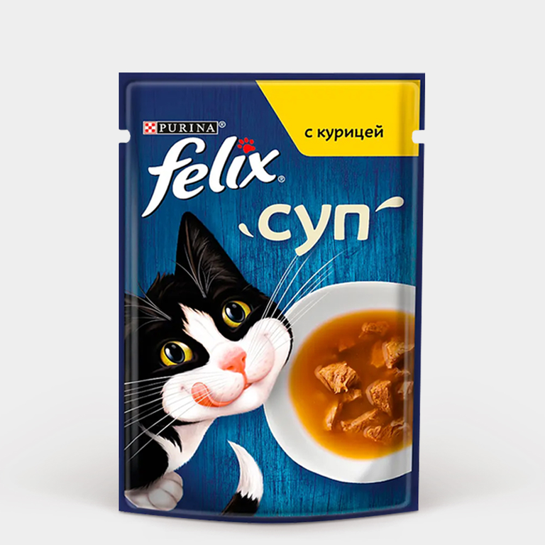 Корм для кошек «Felix» суп с курицей, 48 г